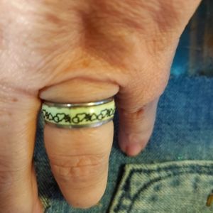Glow in dark Sterling silver ring.